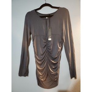 bke boutique Key Hole Rouched Long Sleeve Top Size: L